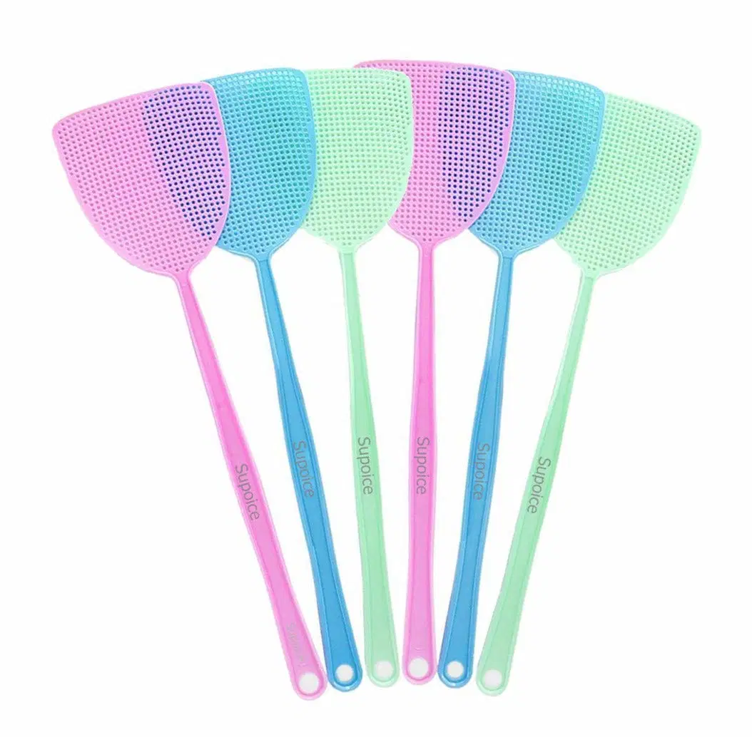 Fly Swatter Manual Swat Pest Control Plastic with Long Handle Assorted Sweet Colors