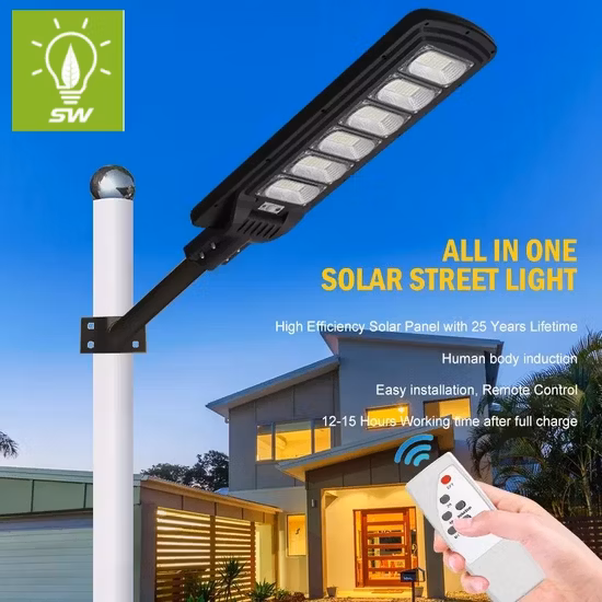 Lampada da strada per illuminazione esterna DC 12W/4V Lampione stradale solare a LED 75W 90W 150W 180W 250W 300W